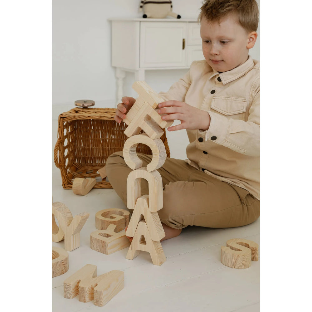 Malá Písmena - Dřevěná Abeceda - Dřevěné Hračky - Little Lights