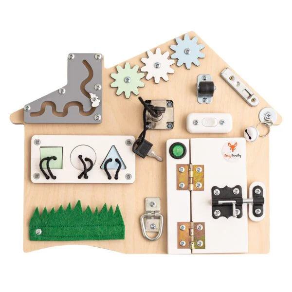 Aktivitetsbræt Mini Hus - Montessori Bræt - Foxy Family