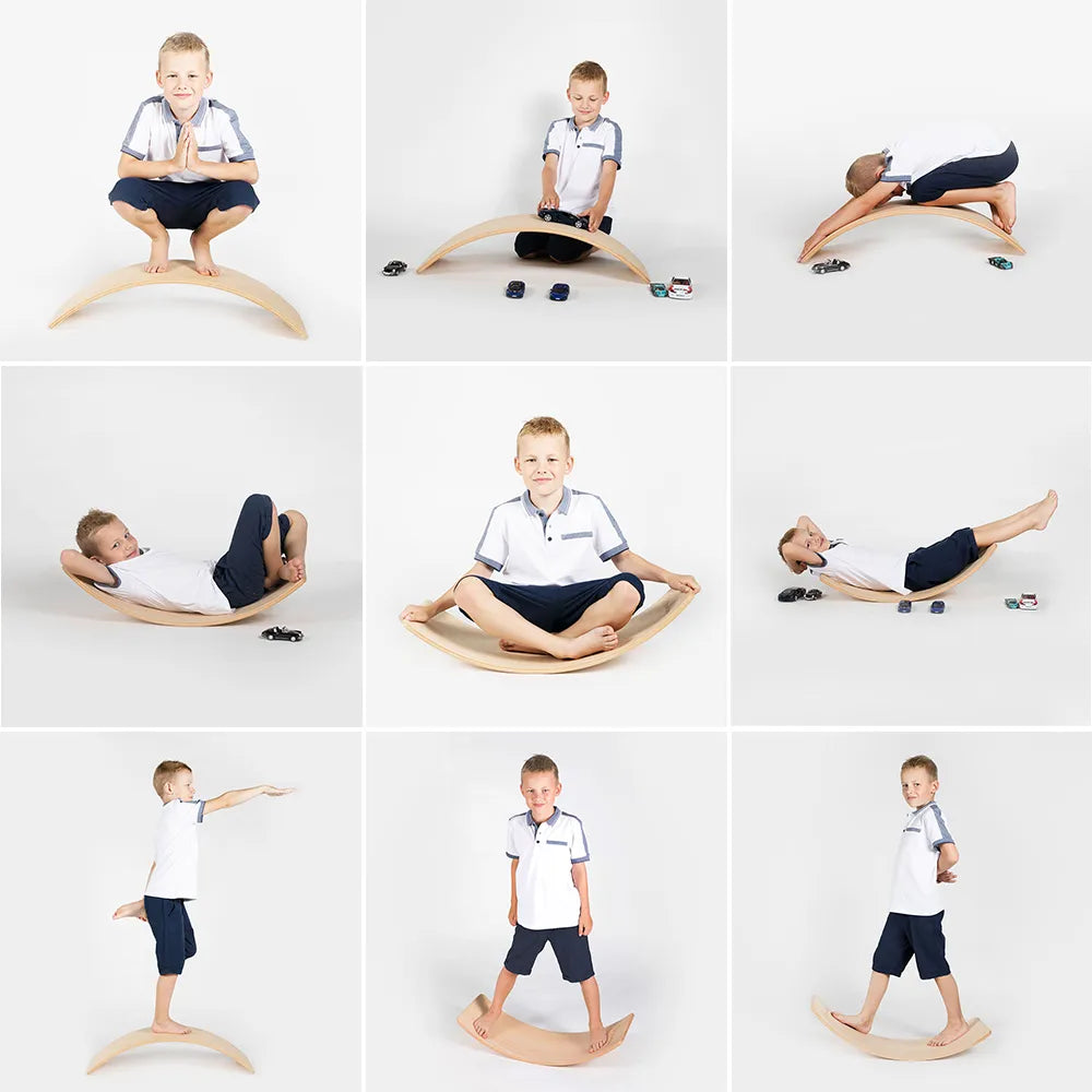 Meowbaby Balance Board für Kinder 80x30cm Holzschaukel Kleinkind Natur - Balance Boards