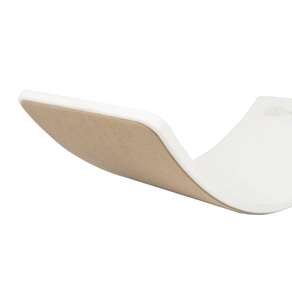 Meowbaby Balance Board für Kinder 80x30cm Holzschaukel Weiß Kleinkind mit Beige Filz - Balance Boards