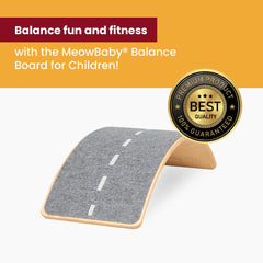 Meowbaby Balance Board per bambini 80x30cm Altalena in legno blu con feltro azzurro - Balance Board
