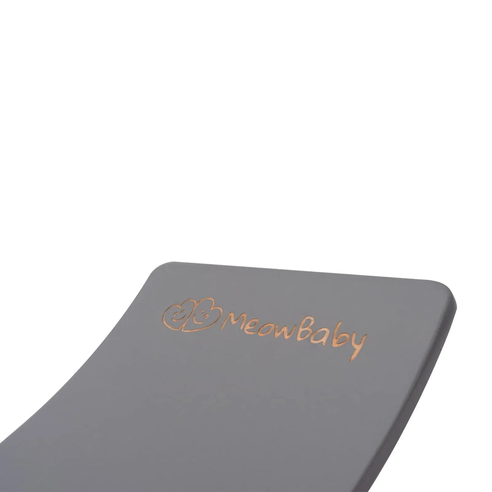 Meowbaby Balanční Deska pro Děti 80x30cm Dřevěná Houpačka Šedá s Plstěnou Sivou - Balanční Desky