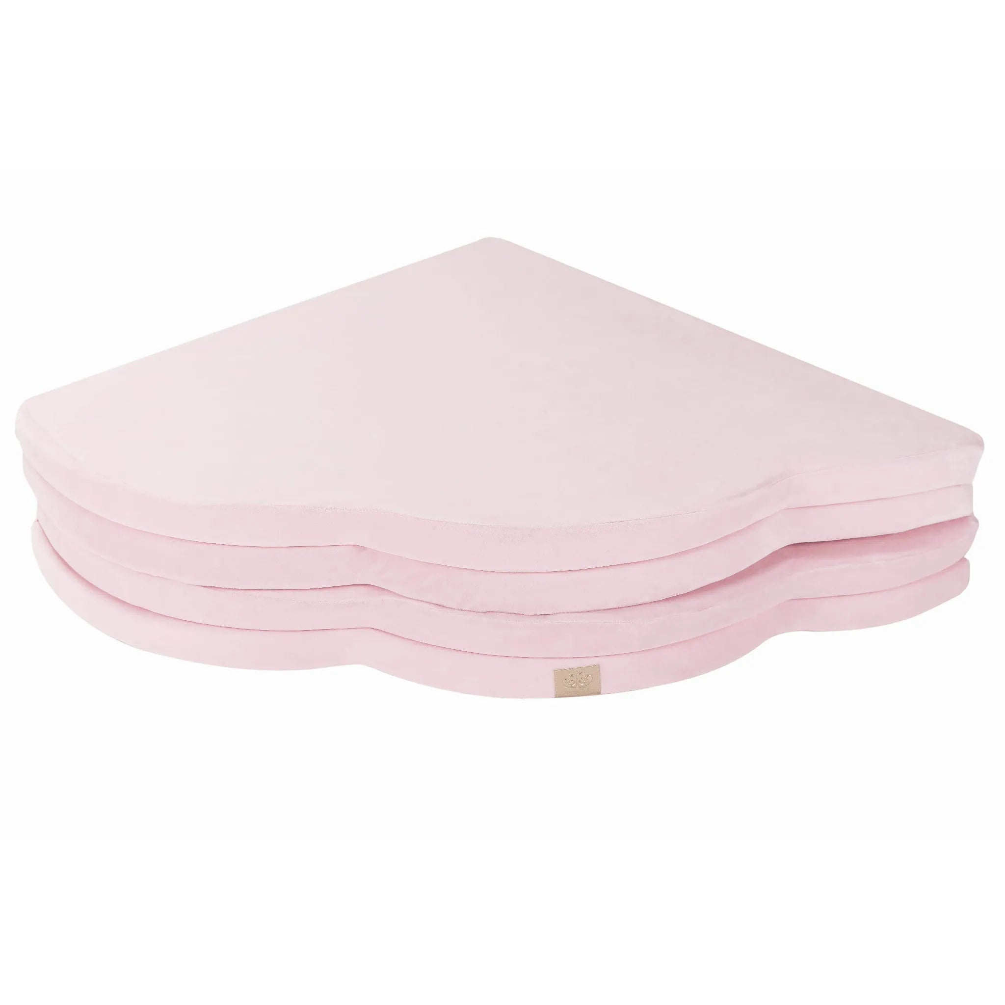 Meowbaby Children's Cloud Foam Folding Play Mat 160x160cm Certified Velvet Light Pink - Play