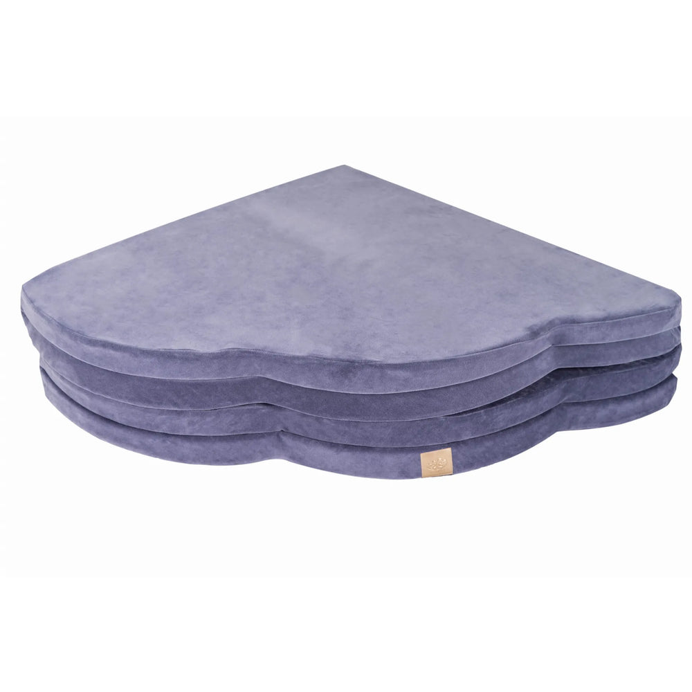 Meowbaby Children's Cloud Foam Folding Play Mat 160x160cm Certified Velvet Blue-Grey - Play