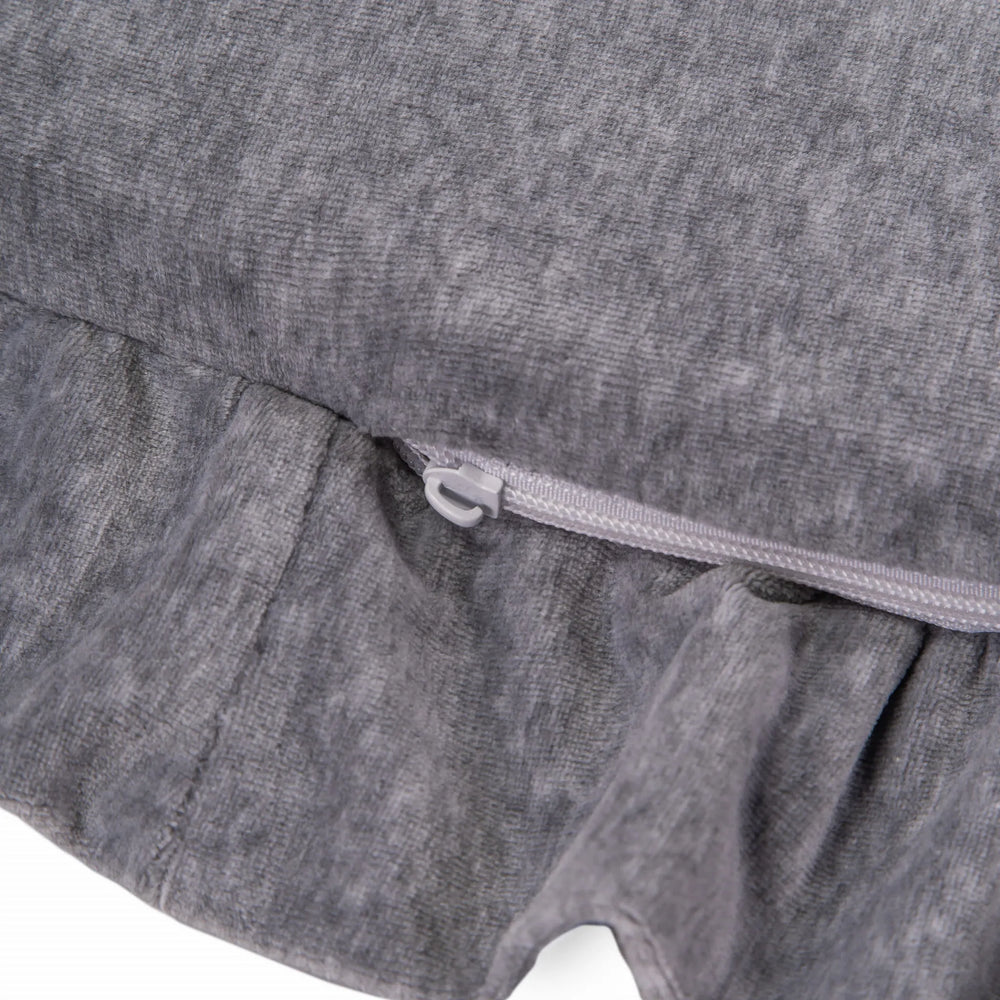 Meowbaby Children's Round 100cm Foam Play Mat with Ruffle Certified Velvet Light Gray - Play Mats