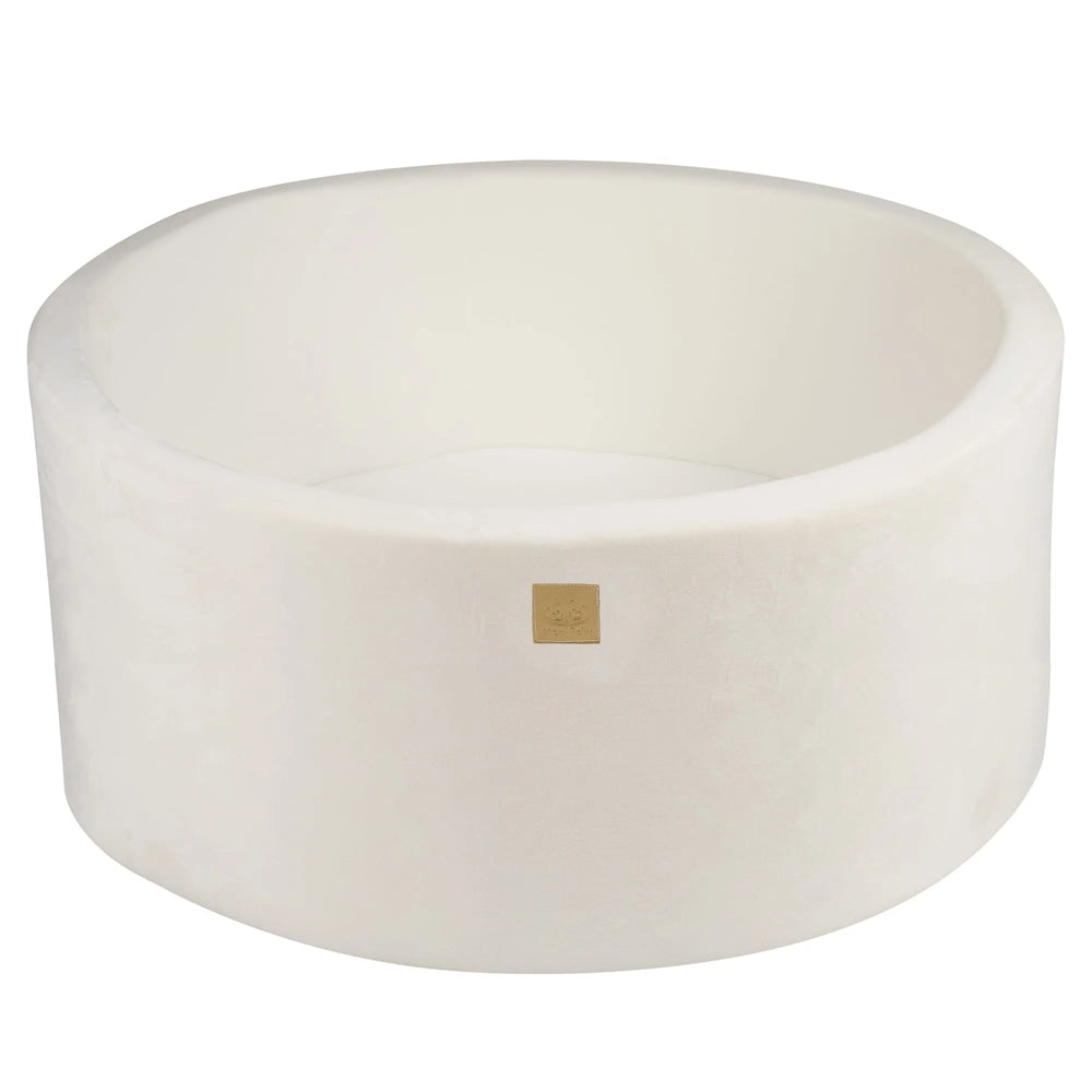 Piscina de bolas de espuma Meowbaby para niños, 90 x 40 cm, sin bolas, de terciopelo blanco supersuave certificado - Piscinas secas