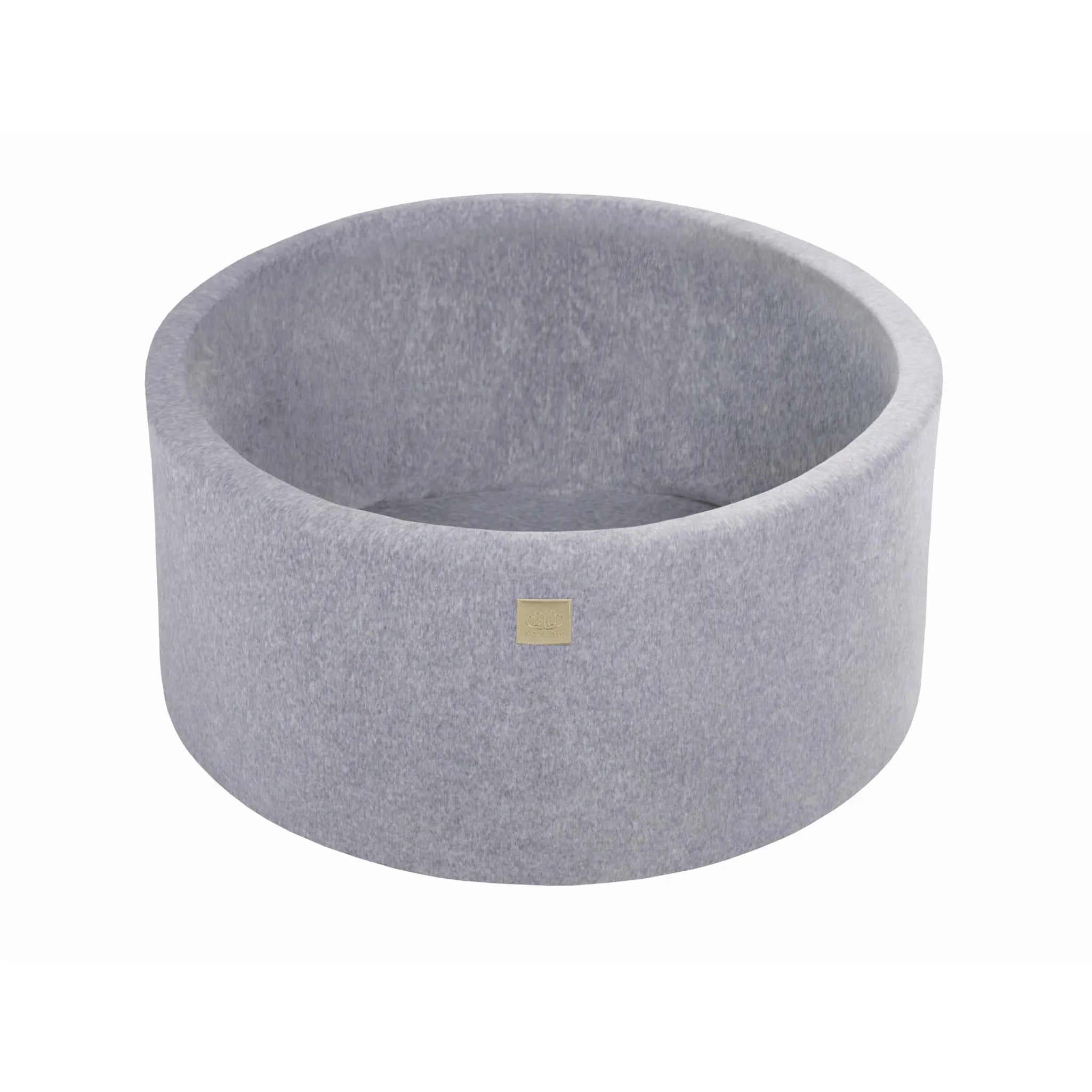 Meowbaby Bällebad für Kinder aus Schaumstoff, 90 x 40 cm, ohne Bälle, zertifizierter Samt, Hellgrau – Trockenbecken