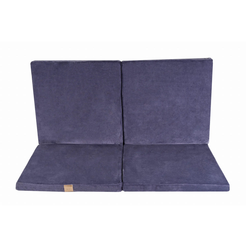 Meowbaby Children's Square 120x120cm Foam Folding Play Mat Certified Velvet Blue-Grey - Play