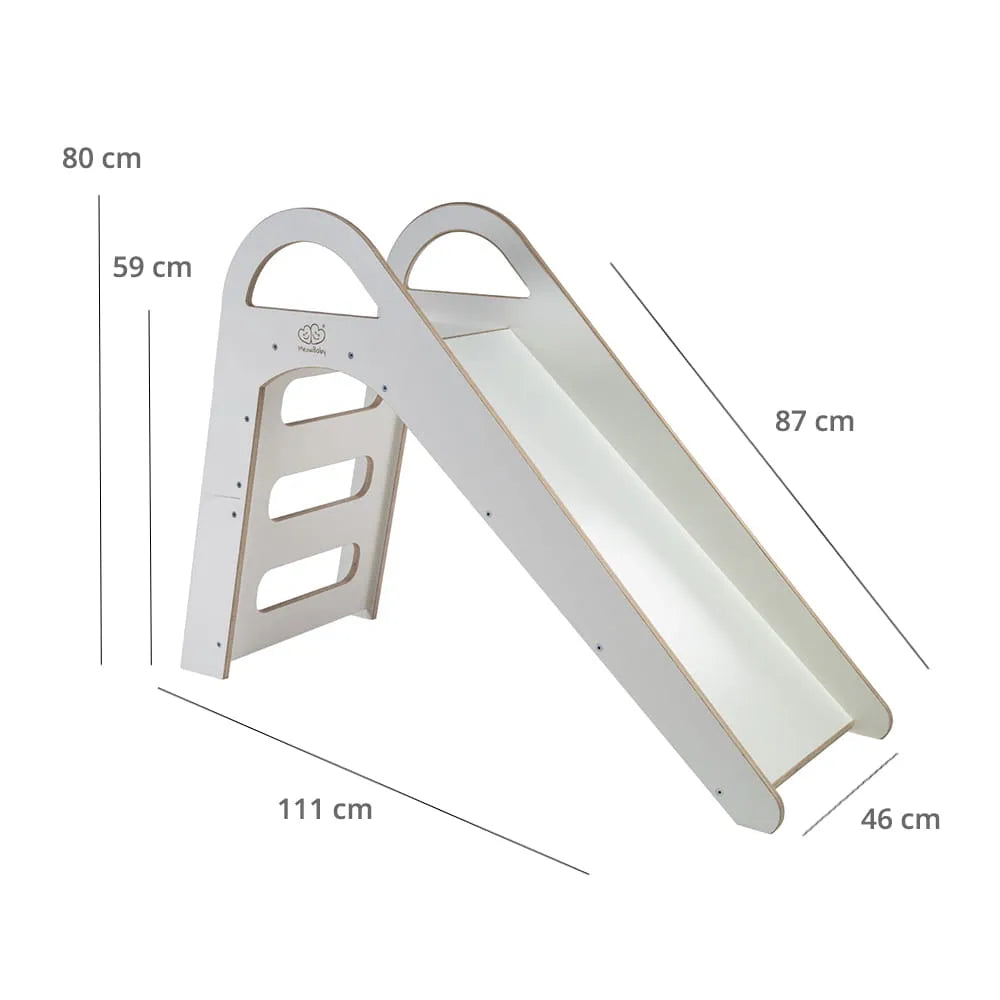 Meowbaby Holzrutsche für Kinder 87x46cm Indoor Weiß - Rutschen