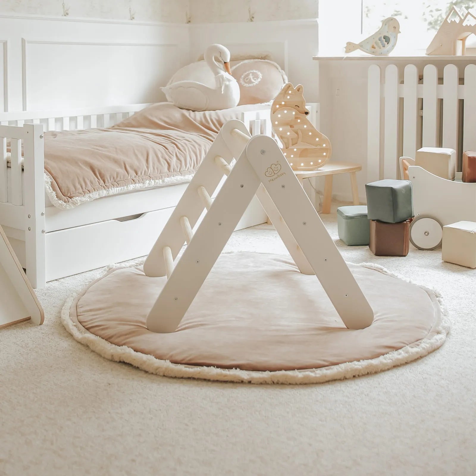 Meowbaby Pikler in legno per bambini bianco - Pikler Triangle