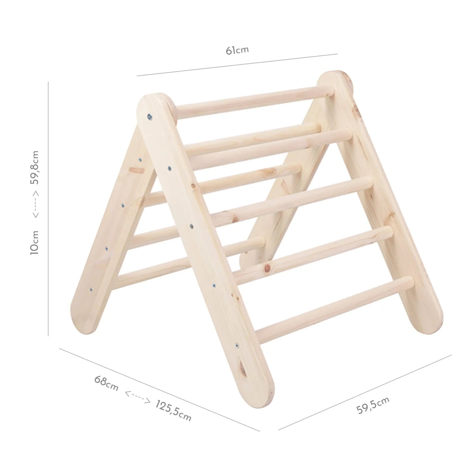 Meowbaby Wooden Pikler for Children Climbing Triangle Natural - Pikler's Triangle