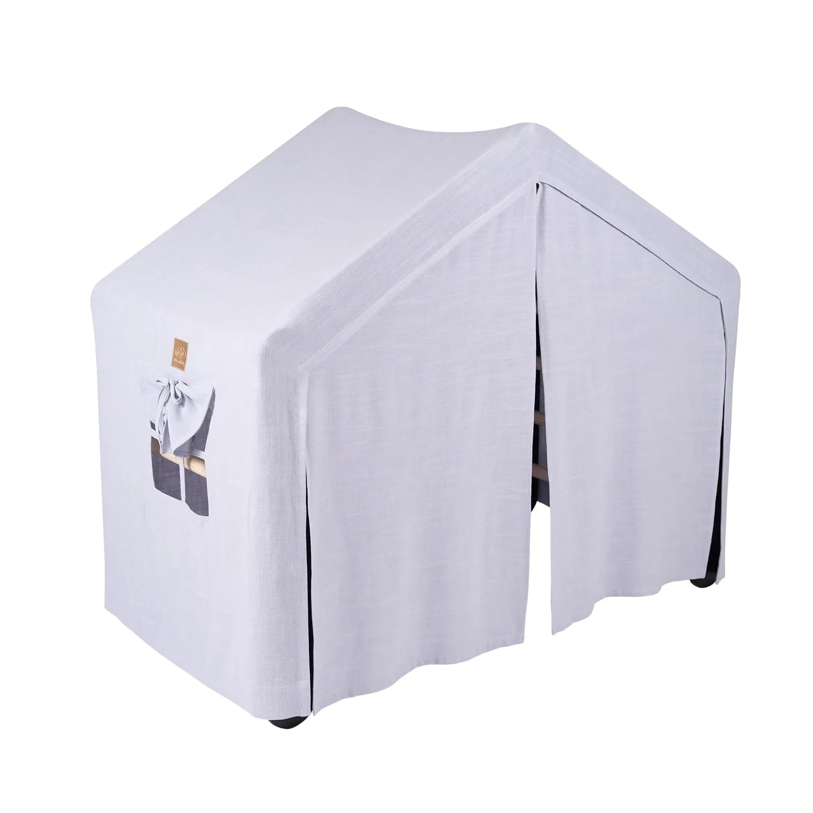 Meowbaby Climbing Ladder Big House 112x61x94 Cm Inner Triangle with Tent. Wood flax Viscose Gray and Blue black