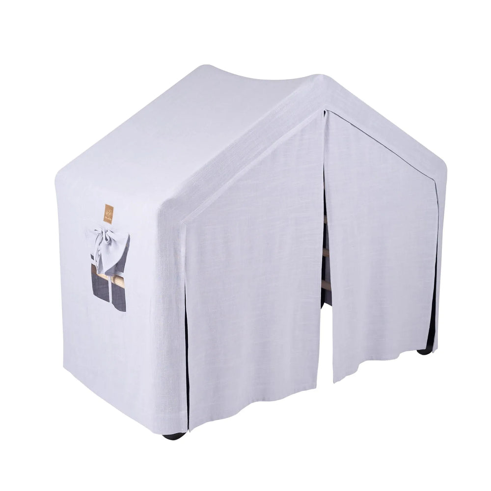 Meowbaby Climbing Ladder Big House 112x61x94 Cm Inner Triangle with Tent. Wood flax Viscose Gray and Blue black