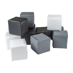 Meowbaby Soft Foam Building Blocks 15x15cm Cubes Certified White/Black/Grey - Play Sets