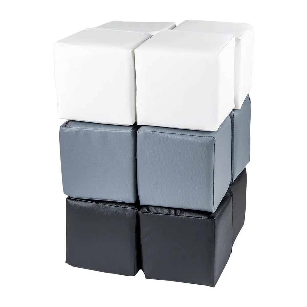 Meowbaby Soft Foam Building Blocks 15x15cm Cubes Certified White/Black/Grey - Play Sets