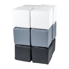 Meowbaby Soft Foam Building Blocks 15x15cm Cubes Certified White/Black/Grey - Play Sets