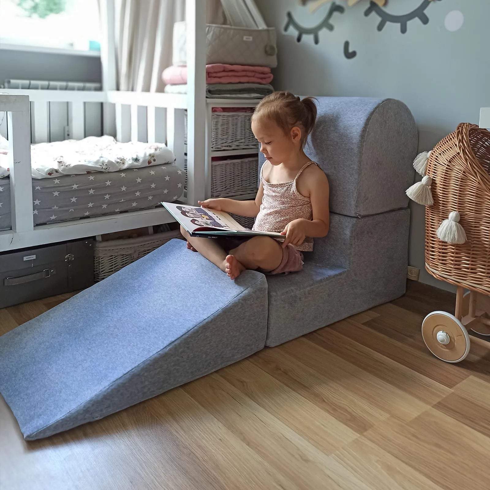 Meowbaby Set da gioco in schiuma 3 pezzi con piscina di palline 90x30 cm 200 palline in velluto certificato