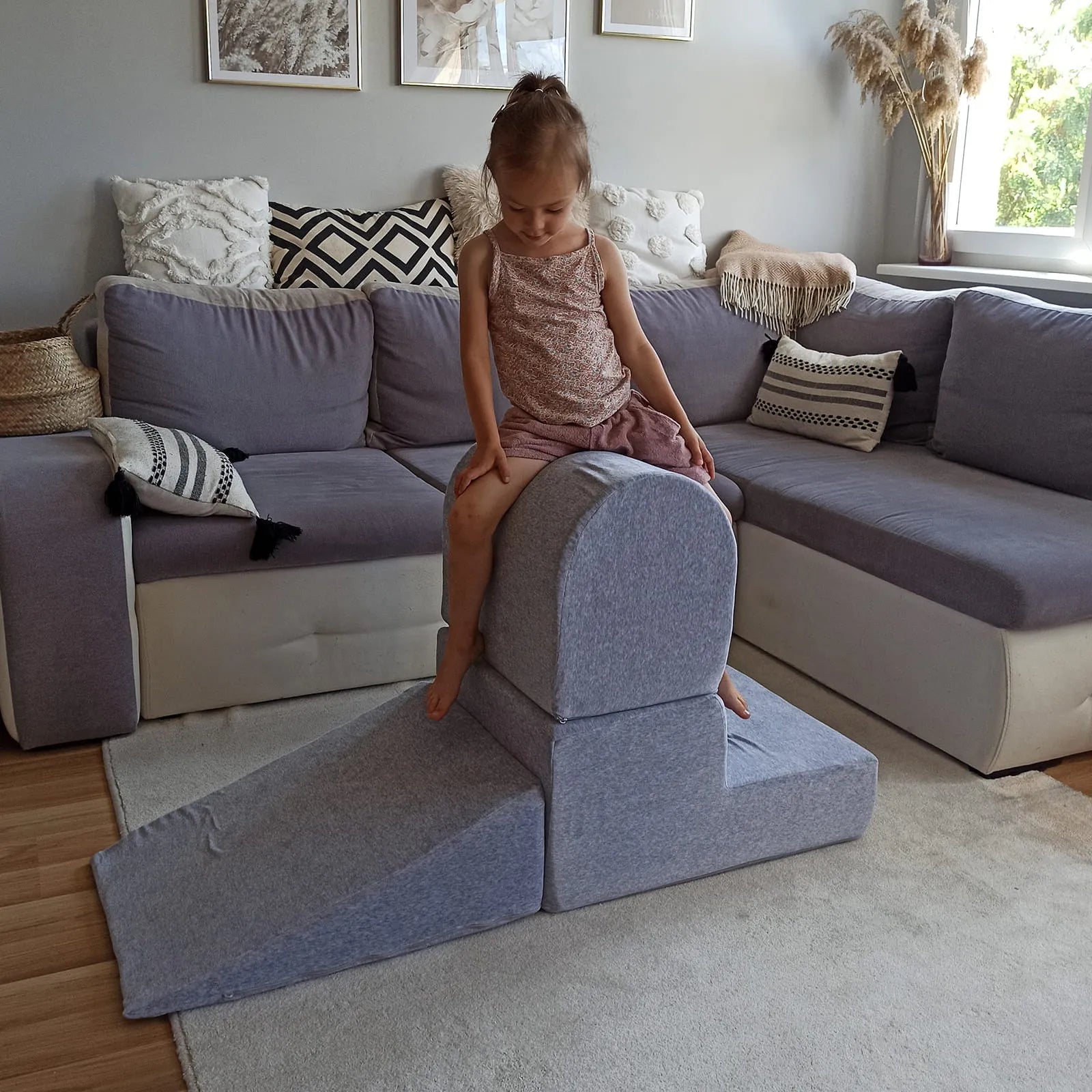 Meowbaby Set da gioco in schiuma 3 pezzi con piscina di palline 90x30 cm 200 palline in velluto certificato