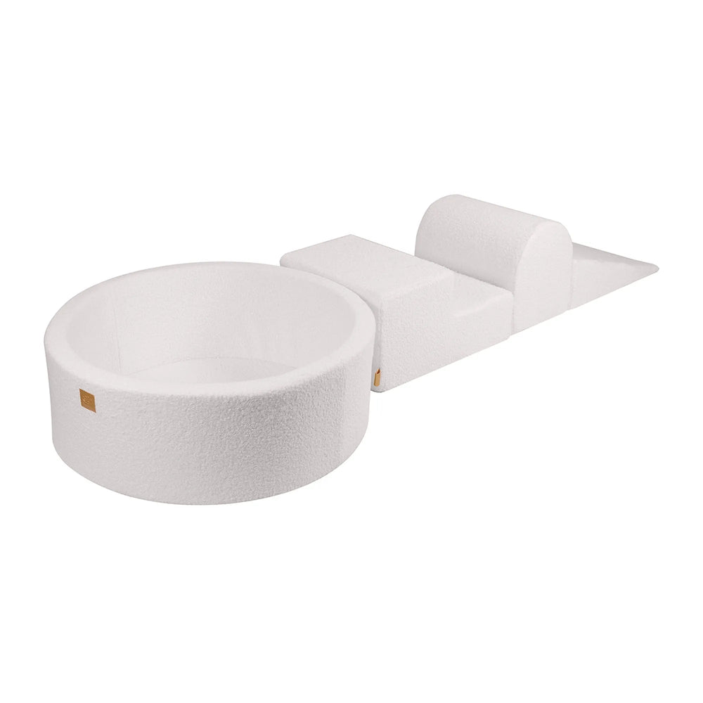 Juego de espuma Meowbaby de 3 piezas con piscina de bolas (90 x 30 cm), color blanco certificado, sin bolas - Piscinas secas