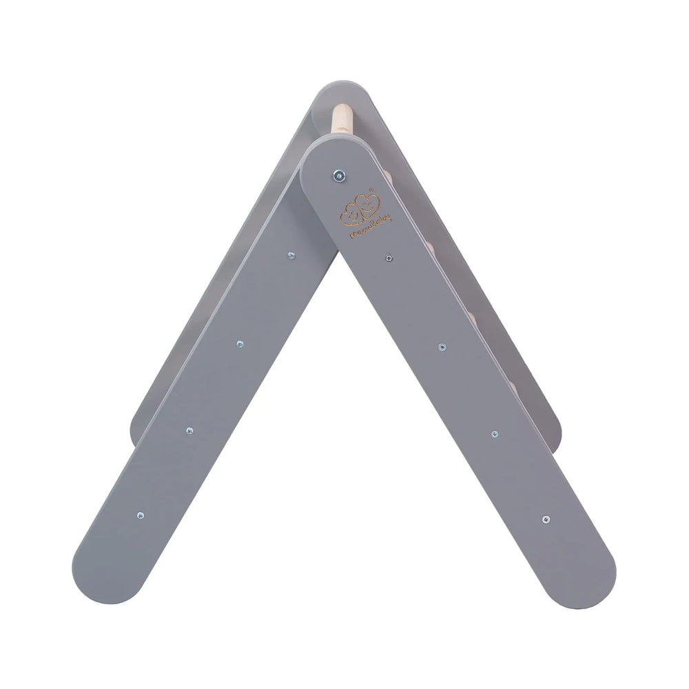 Meowbaby Scaletta 60x61cm Scivolo-Parete da Arrampicata 2 in 1 Set per Bambini in Legno Grigio - Pikler Triangle
