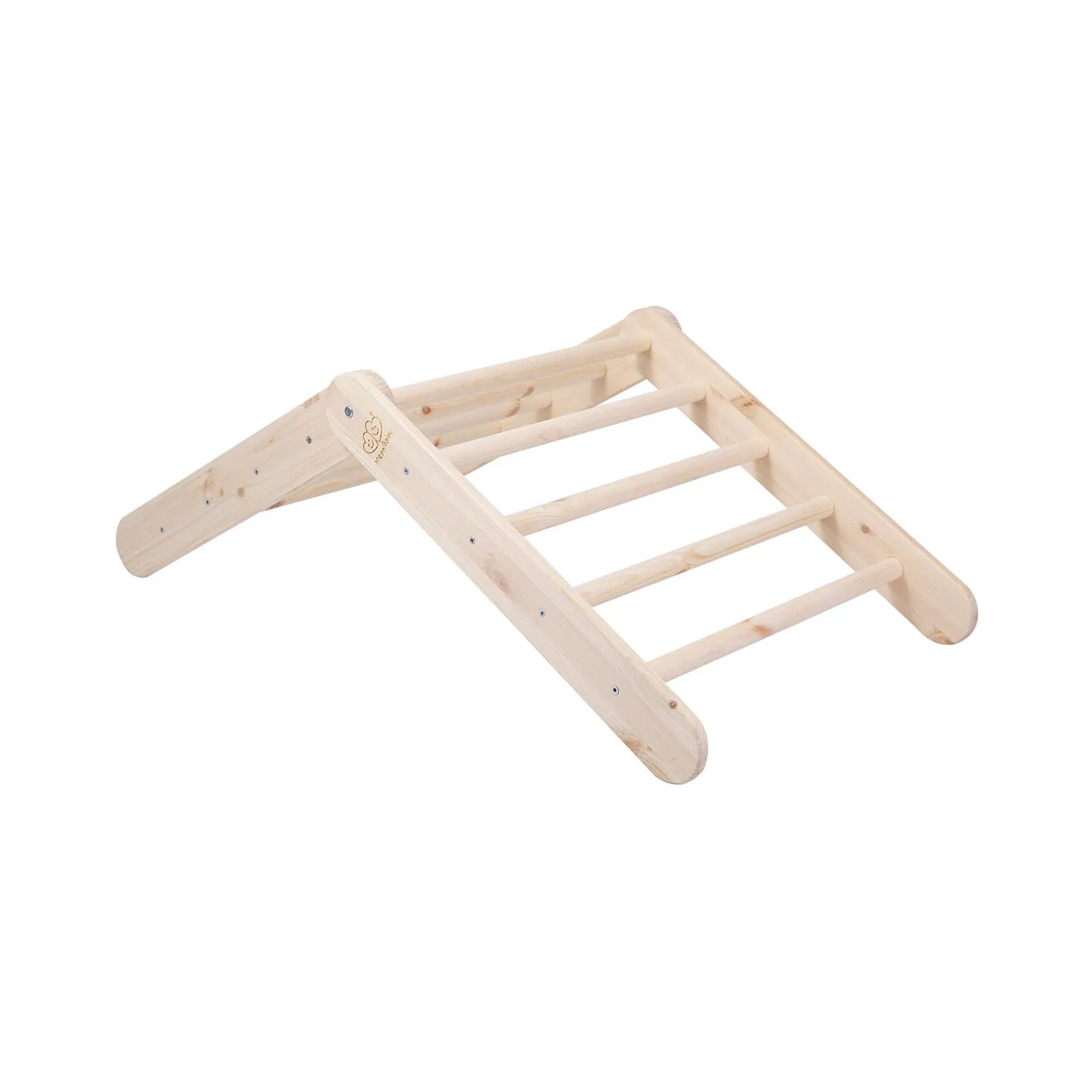 Meowbaby Scaletta 60x61cm Scivolo-Parete da Arrampicata 2 in 1 Set per Bambini in Legno Naturale - Pikler Triangle