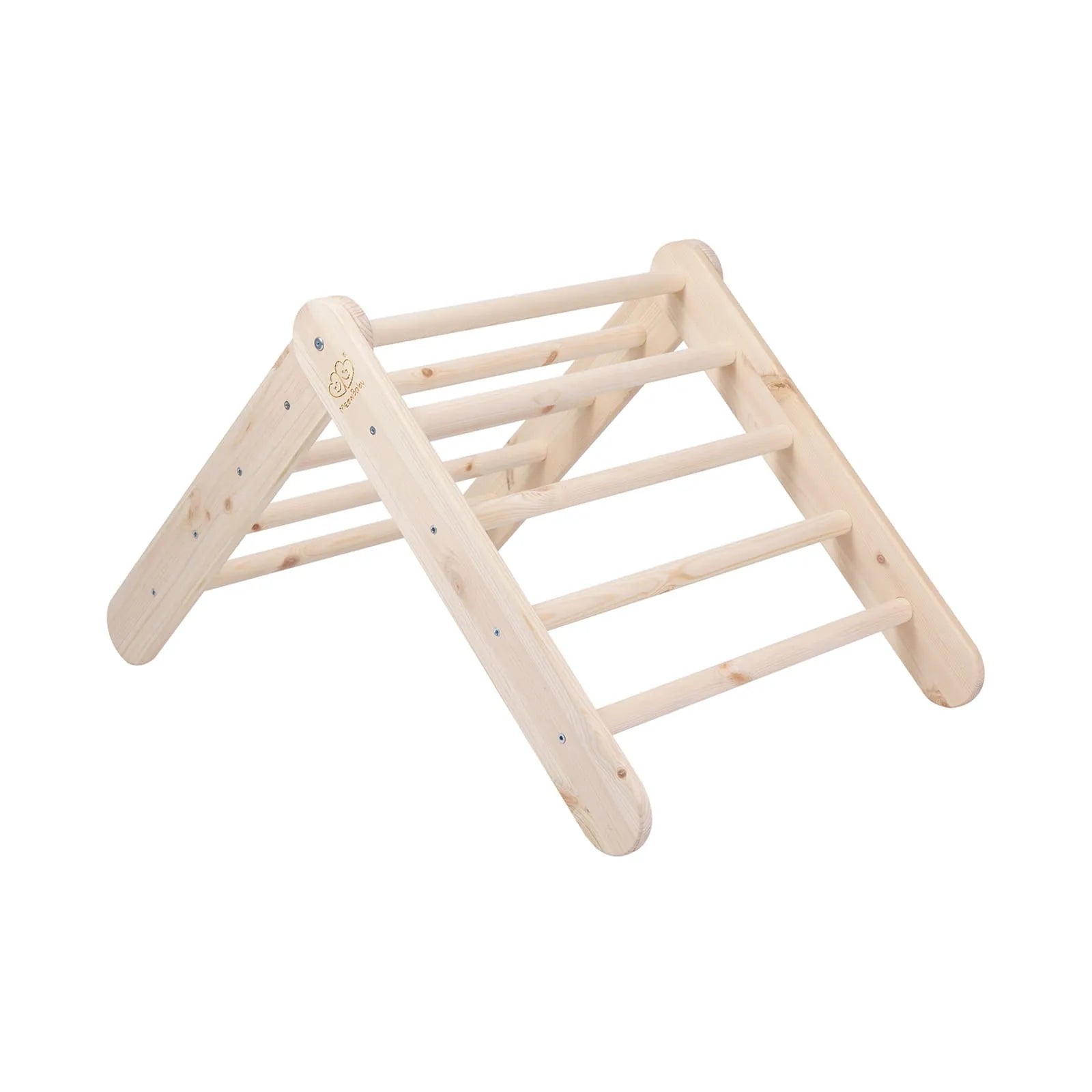 Meowbaby Scaletta 60x61cm Scivolo-Parete da Arrampicata 2 in 1 Set per Bambini in Legno Naturale - Pikler Triangle