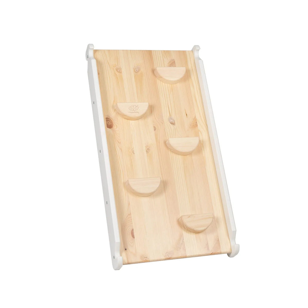 Meowbaby Scaletta 60x61cm Scivolo-Parete da Arrampicata 2 in 1 Set per Bambini in Legno Bianco - Pikler Triangle