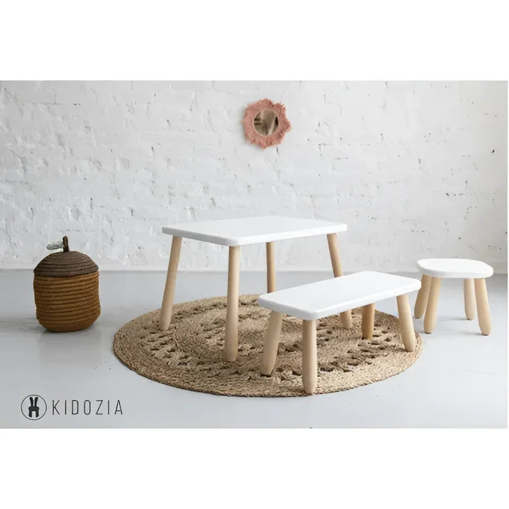 Panca in legno per bambini - Set in legno e plastica - Kidozia