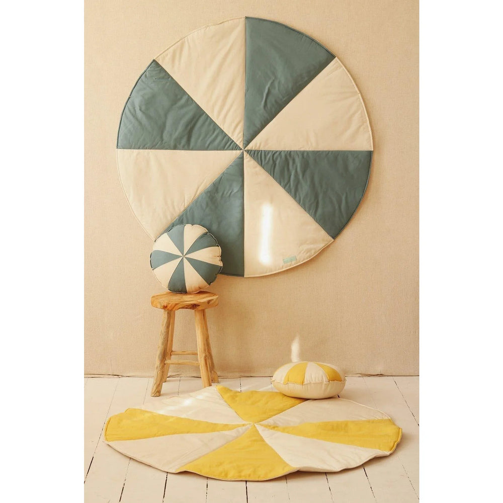 Modrá Cukrovinka Okrúhla Patchworková Podložka - Podložky - Moi Mili