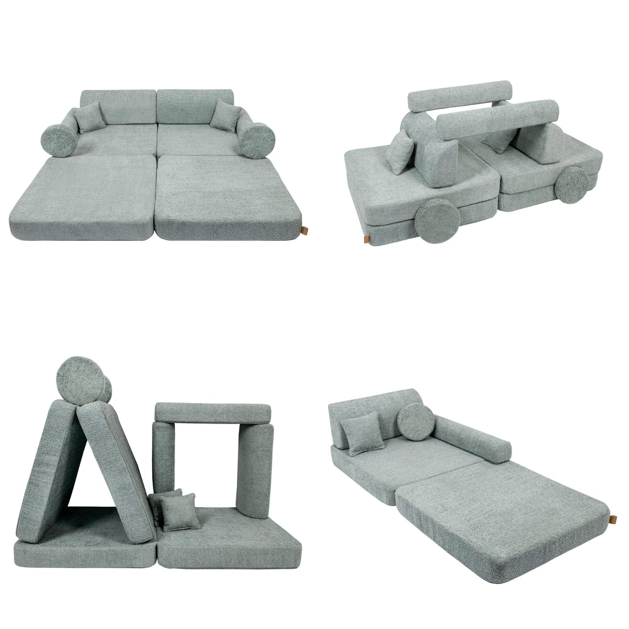 Modulárna Herná Pohovka – 8 Prvkov Boucle - Pohovky - Meowbaby