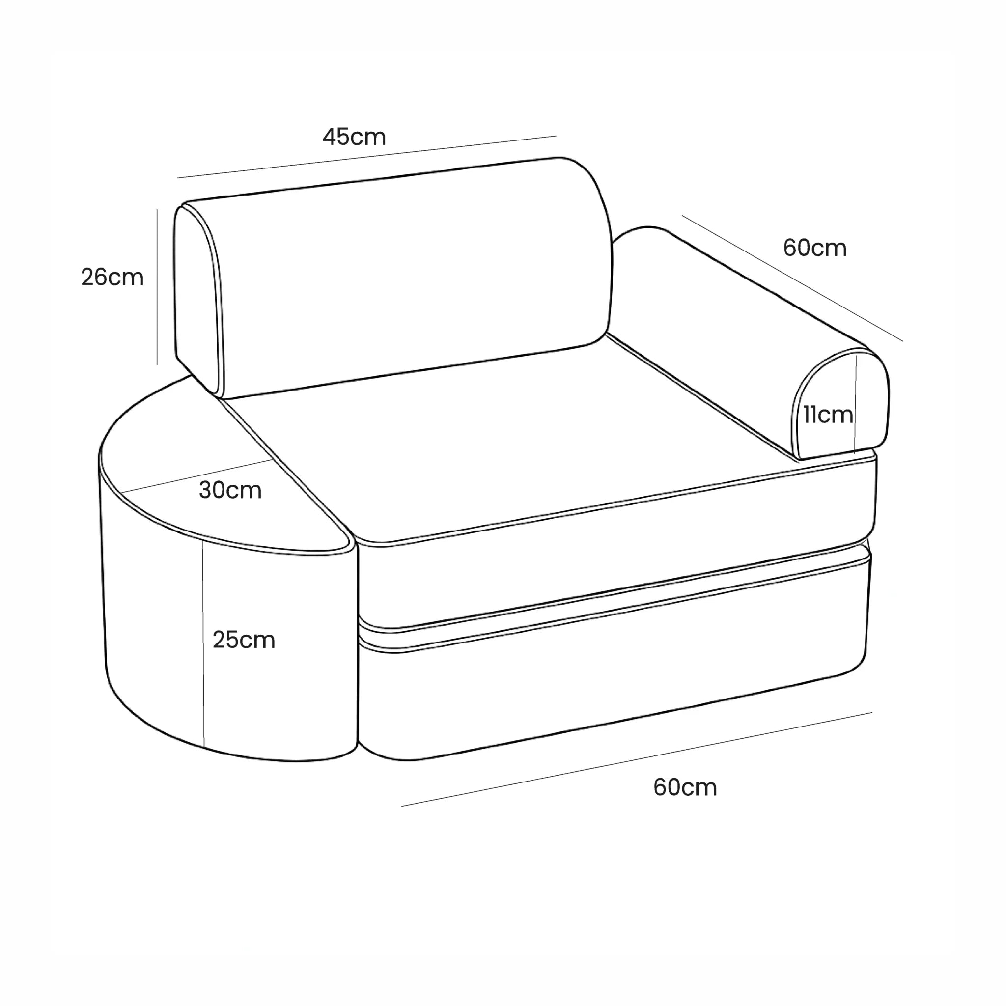Modulové Kreslo pre Dieťa – 4 Prvky Outzy - Kreslá - Meowbaby