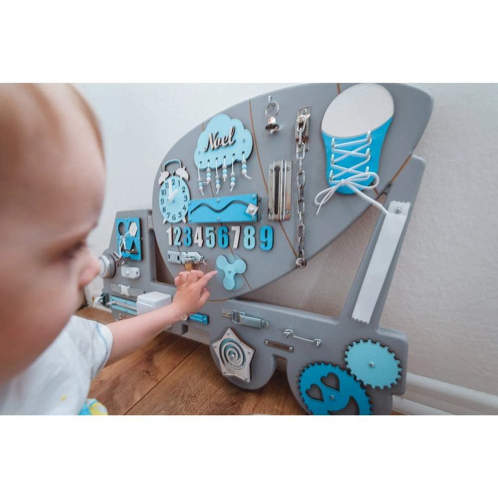 Lavagna Montessori in legno - Blu - Unlimitedkids