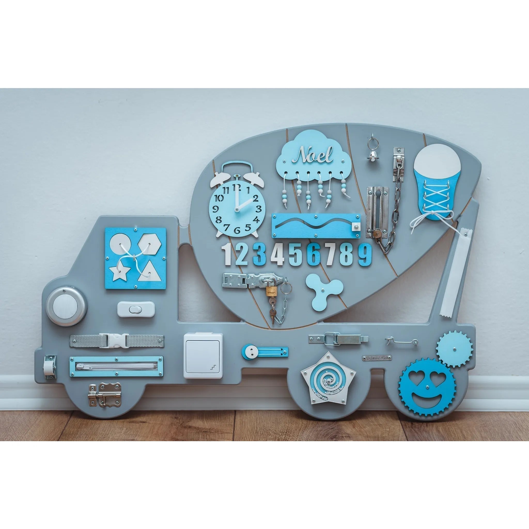 Lavagna Montessori in legno - Blu - Unlimitedkids