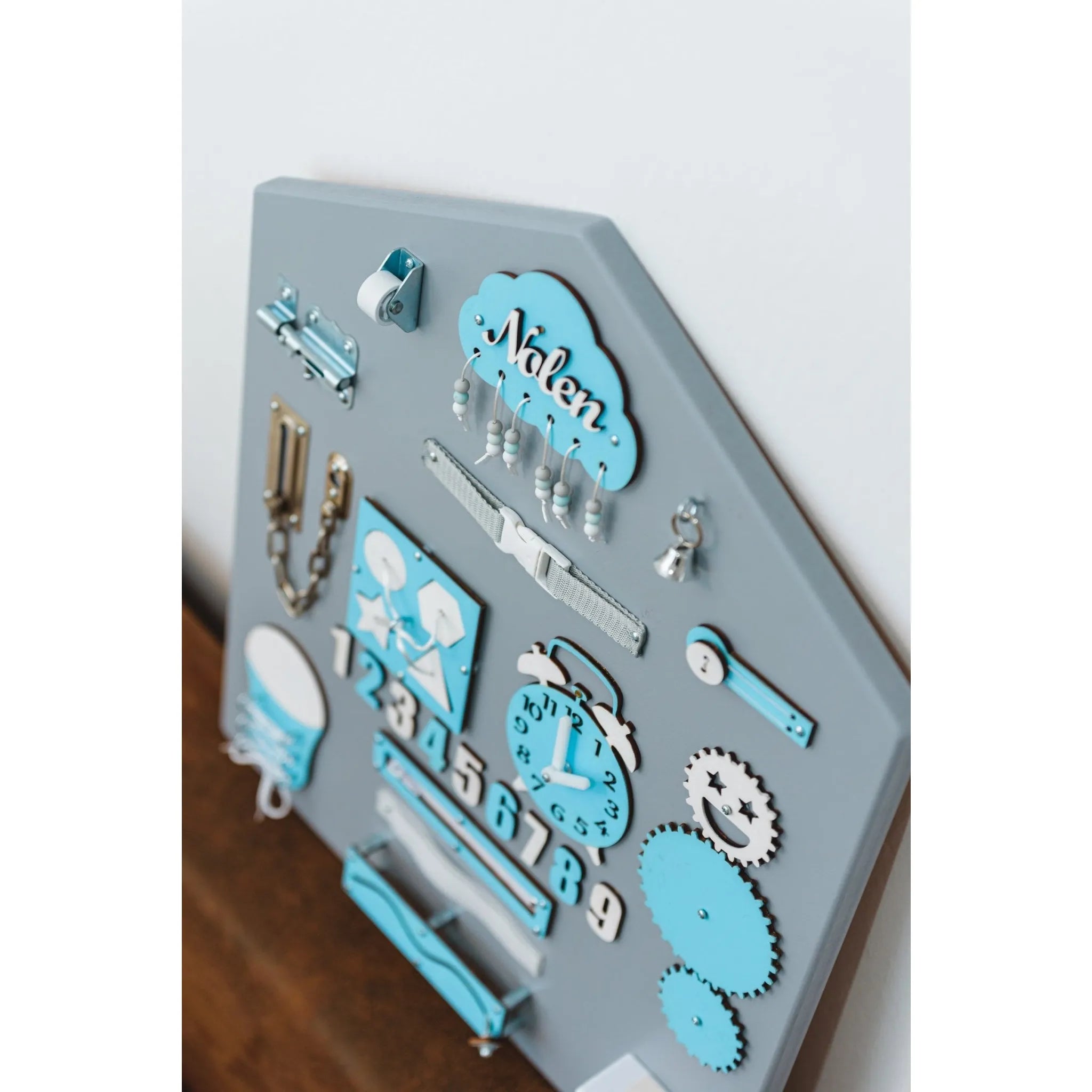 Montessori Holzbretthaus - Blau - Unlimitedkids