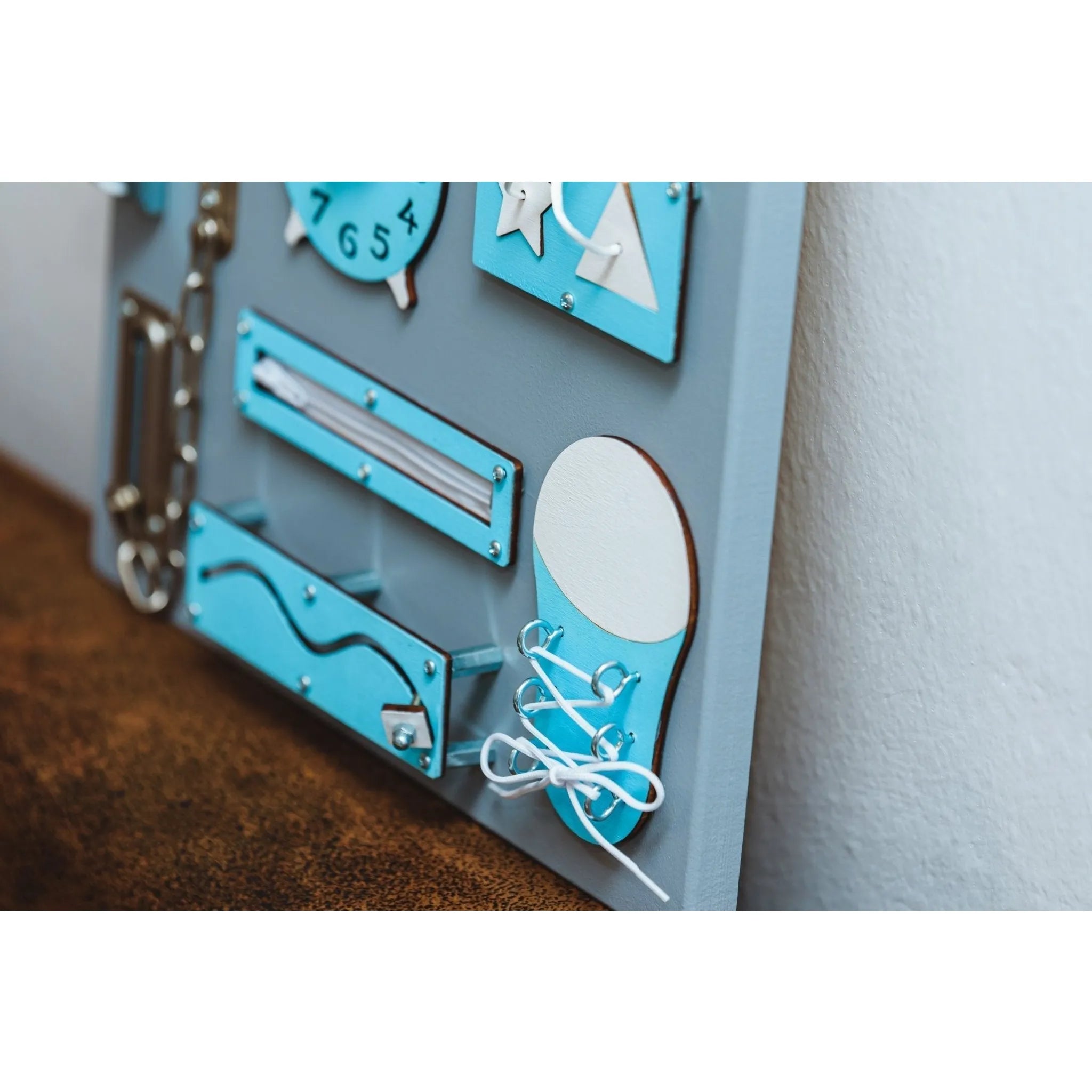 Montessori Holzbretthaus - Blau - Unlimitedkids