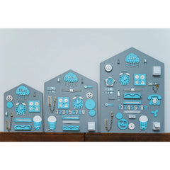 Montessori Holzbretthaus - Blau - Unlimitedkids