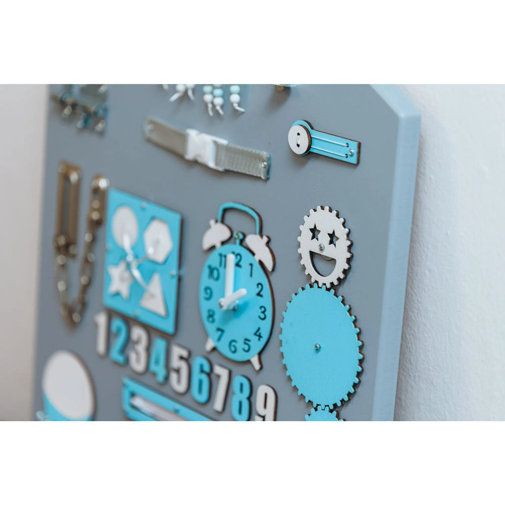 Montessori Holzbretthaus - Blau - Unlimitedkids