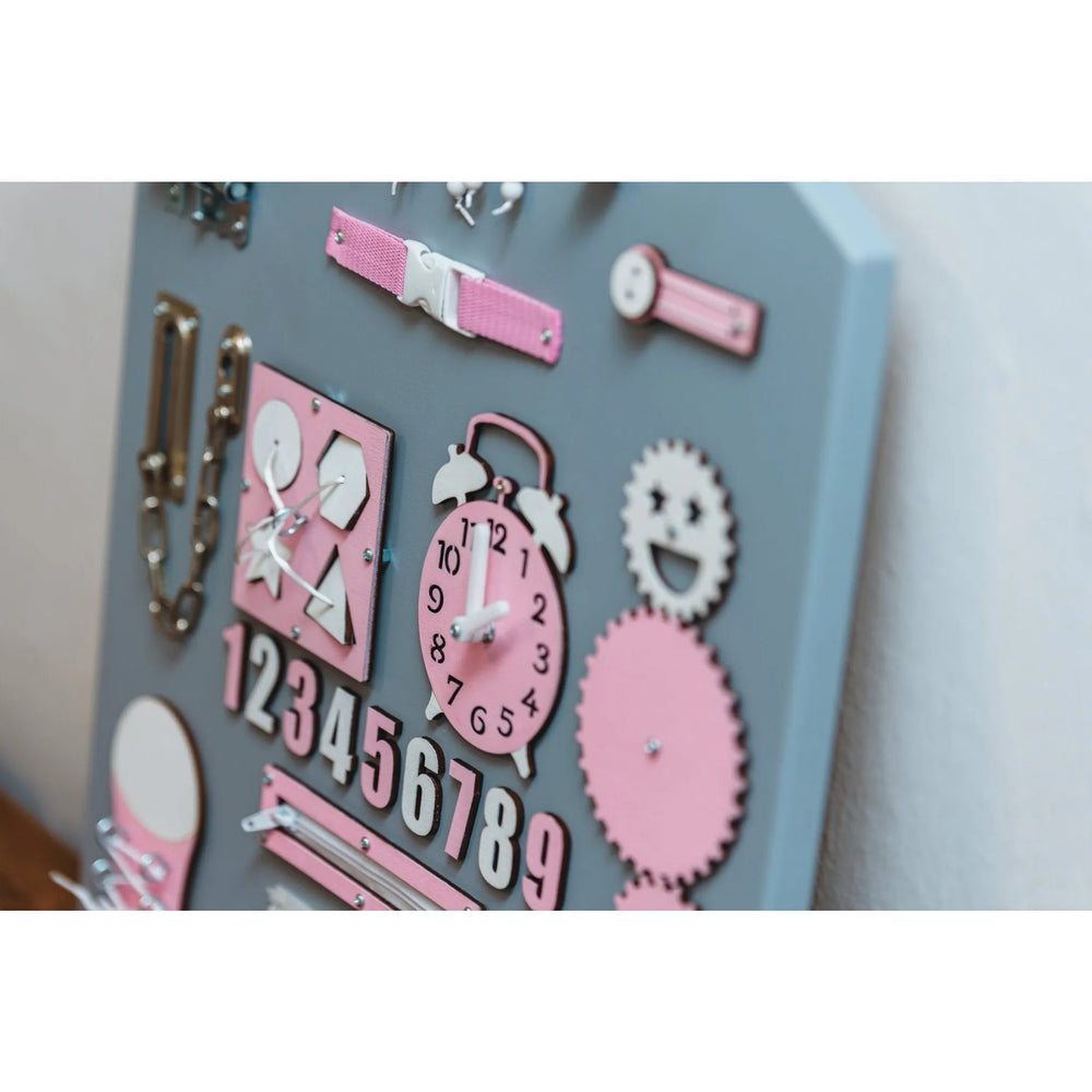 Montessori-Holzbretthaus - Rosa - Unlimitedkids