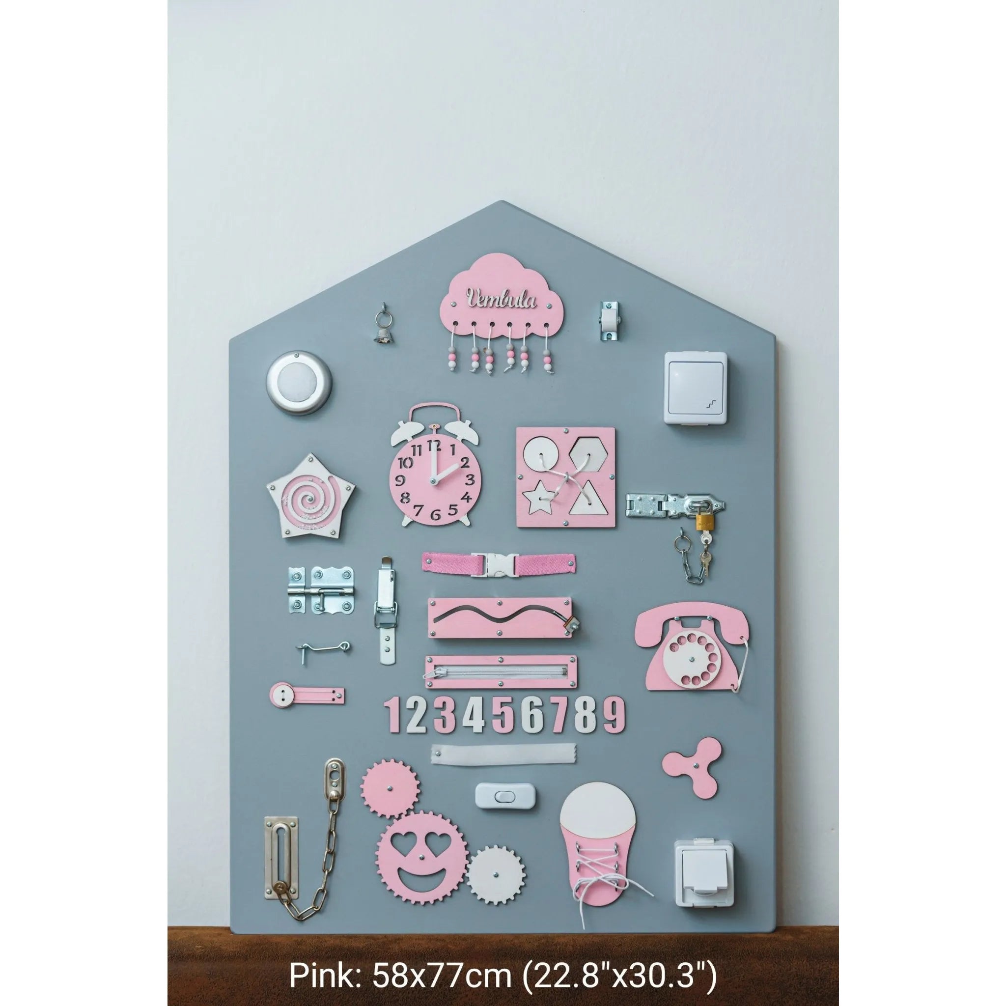 Montessori-Holzbretthaus - Rosa - Unlimitedkids