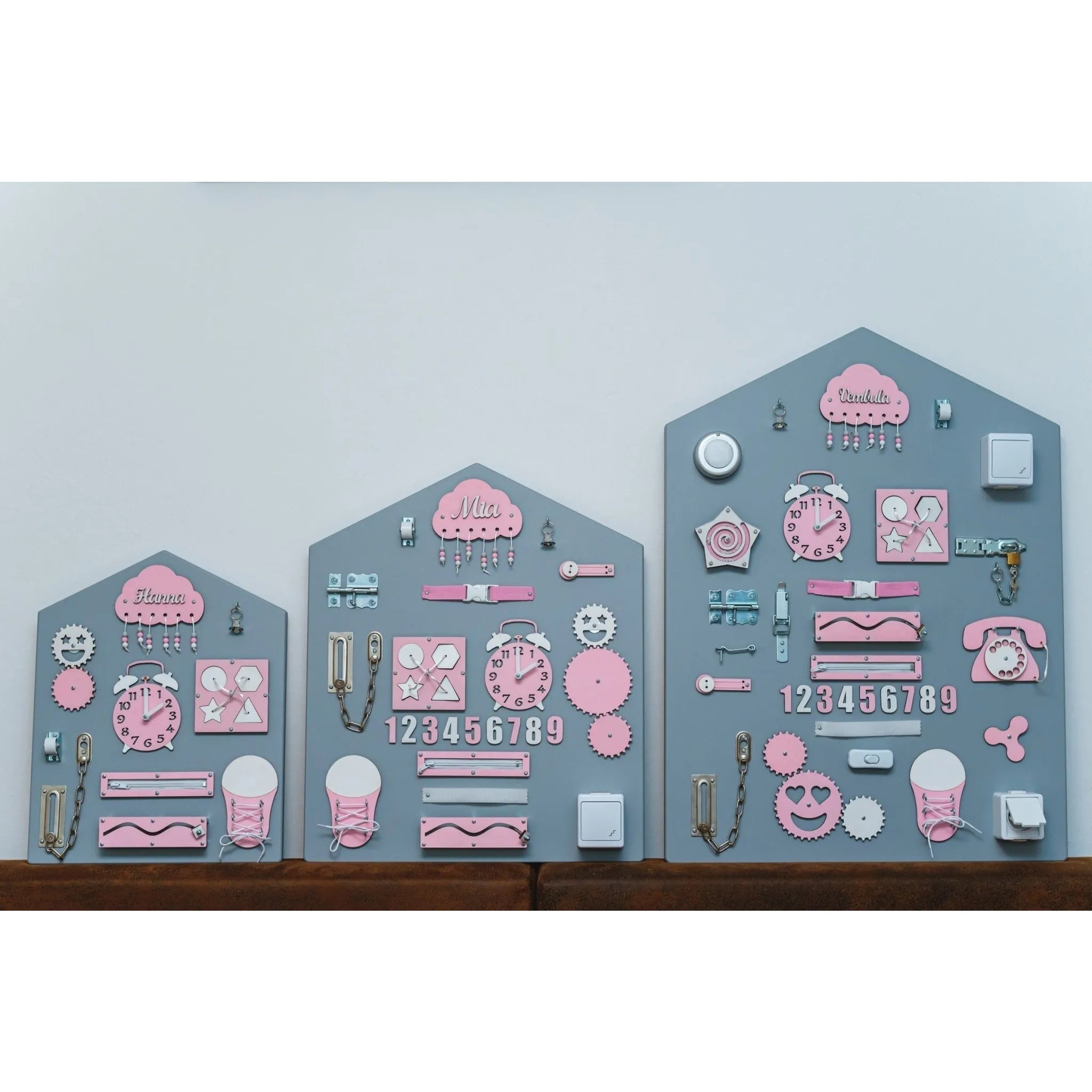 Montessori-Holzbretthaus - Rosa - Unlimitedkids