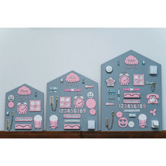 Montessori-Holzbretthaus - Rosa - Unlimitedkids