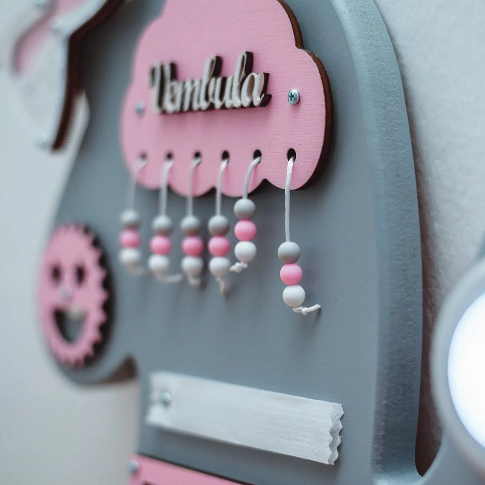 Tavola di legno Montessori Unicorno - Rosa - Unlimitedkids