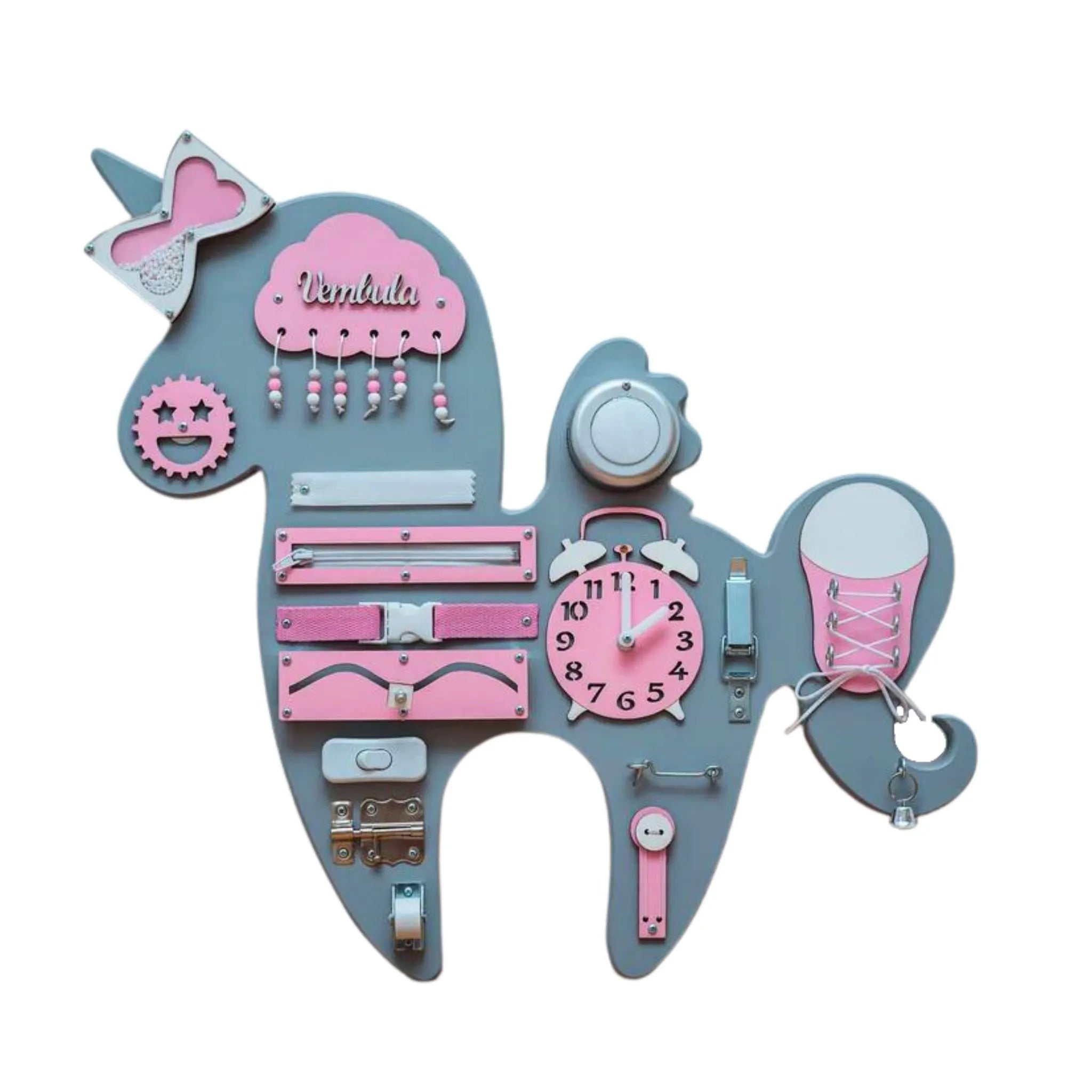 Tavola di legno Montessori Unicorno - Rosa - Unlimitedkids