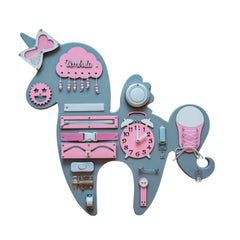 Tavola di legno Montessori Unicorno - Rosa - Unlimitedkids