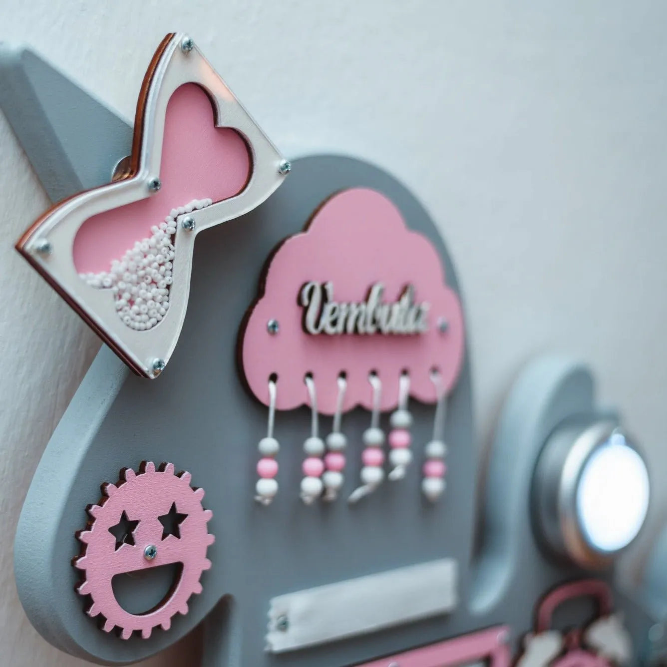 Tavola di legno Montessori Unicorno - Rosa - Unlimitedkids