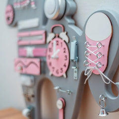 Tavola di legno Montessori Unicorno - Rosa - Unlimitedkids