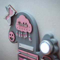 Tavola di legno Montessori Unicorno - Rosa - Unlimitedkids