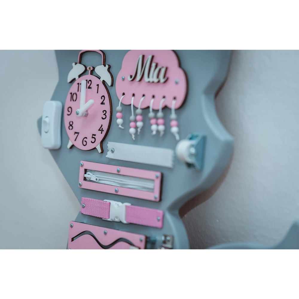 Montessori Wooden Board Fox - Pink - Unlimitedkids