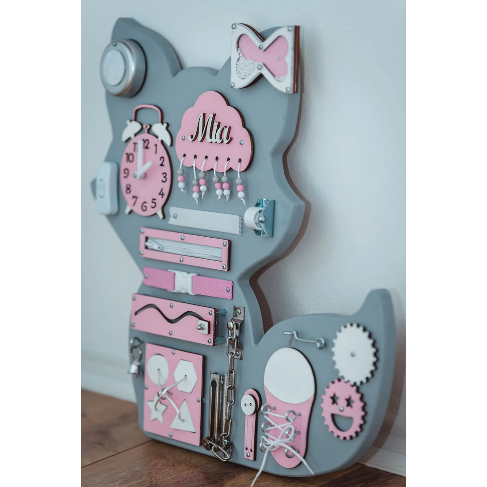 Montessori Wooden Board Fox - Pink - Unlimitedkids