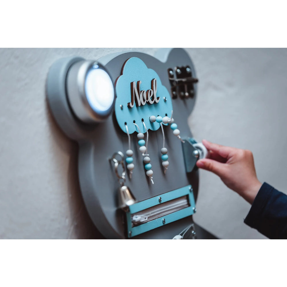 Montessori Wooden Board Bear - Blue - Unlimitedkids